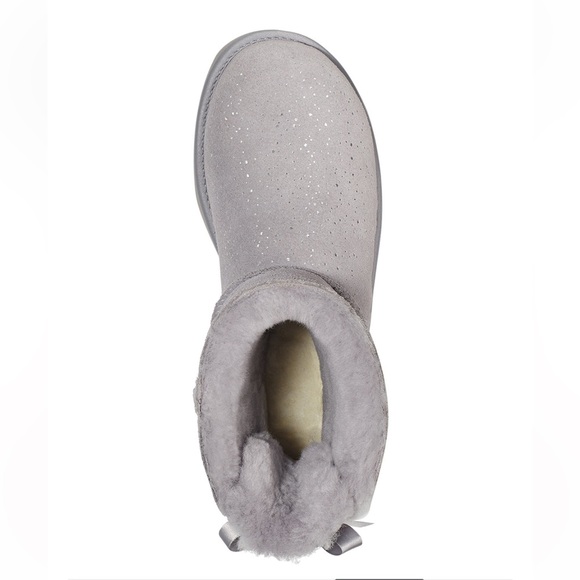 NIB UGG Mini Bailey Bow Metallic Spots Embellished Genuine Shearling Booties - Picture 5 of 12